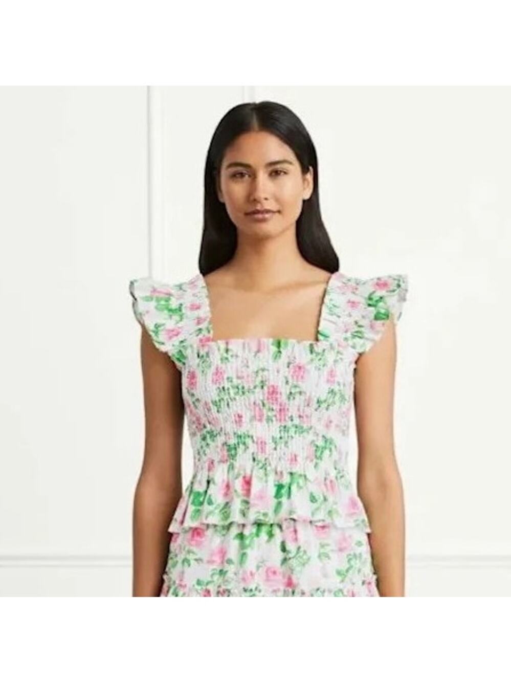 Hill House The Paz Nap Top in Pink Roses XL